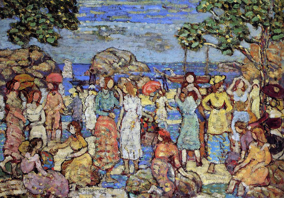 Maurice Prendergast Beach at Gloucester - Hand Painted Oil Painting