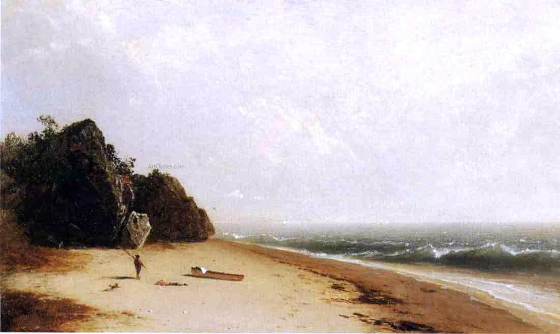 John Frederick Kensett Beach at Newport - Hand Painted Oil Painting