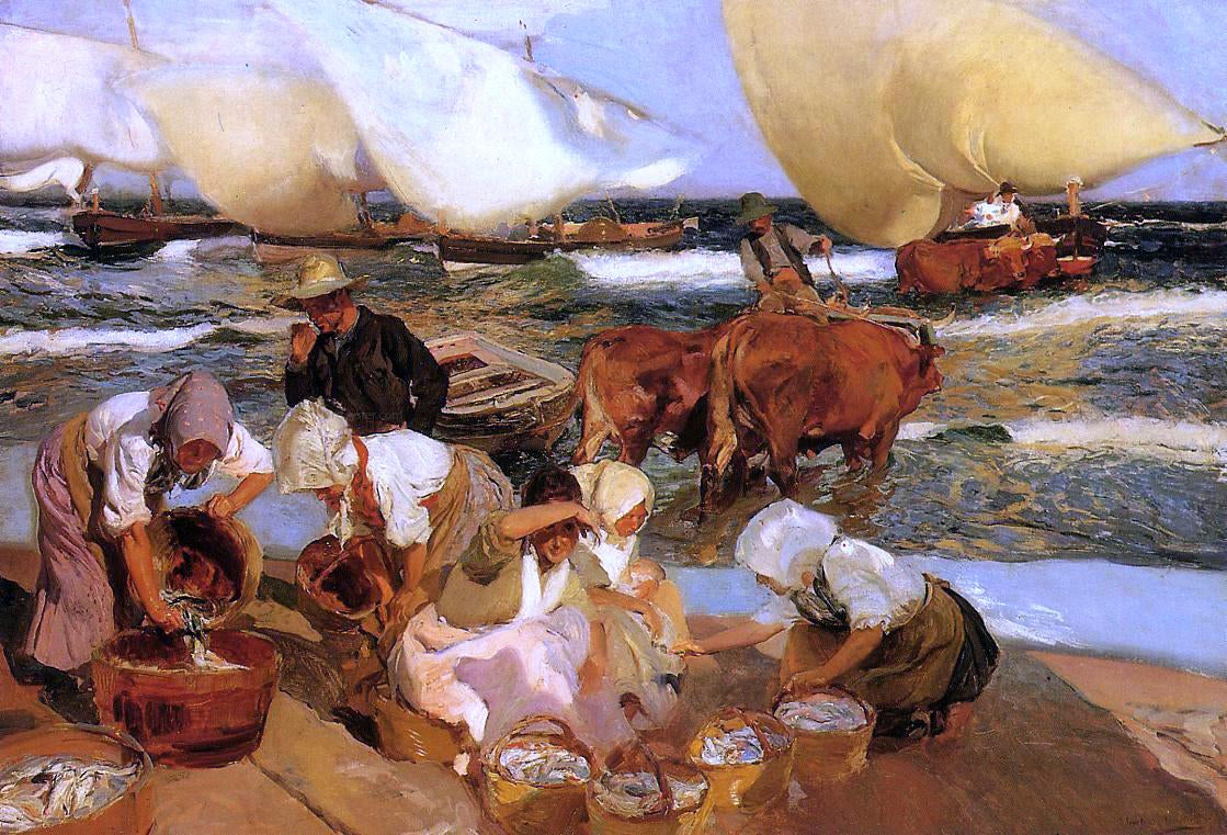 Joaquin Sorolla Y Bastida Beach at Valencia (also known as Afternoon Sun) - Hand Painted Oil Painting