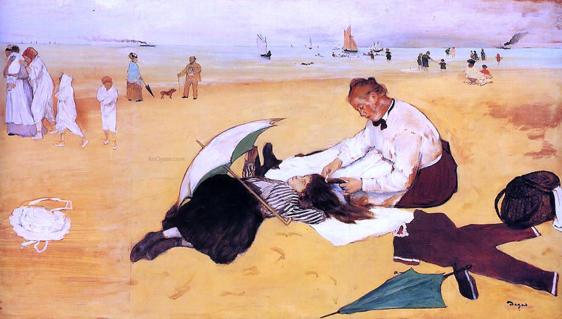 Edgar Degas Beach Scene - Hand Painted Oil Painting