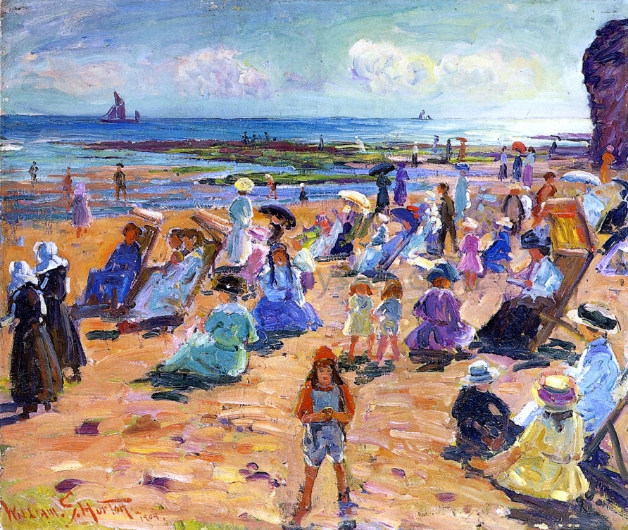 William Samuel Horton Beach Scene - Hand Painted Oil Painting