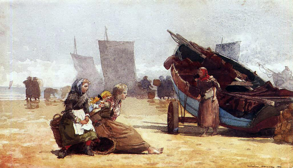 Winslow Homer Beach Scene, Cullercoats - Hand Painted Oil Painting