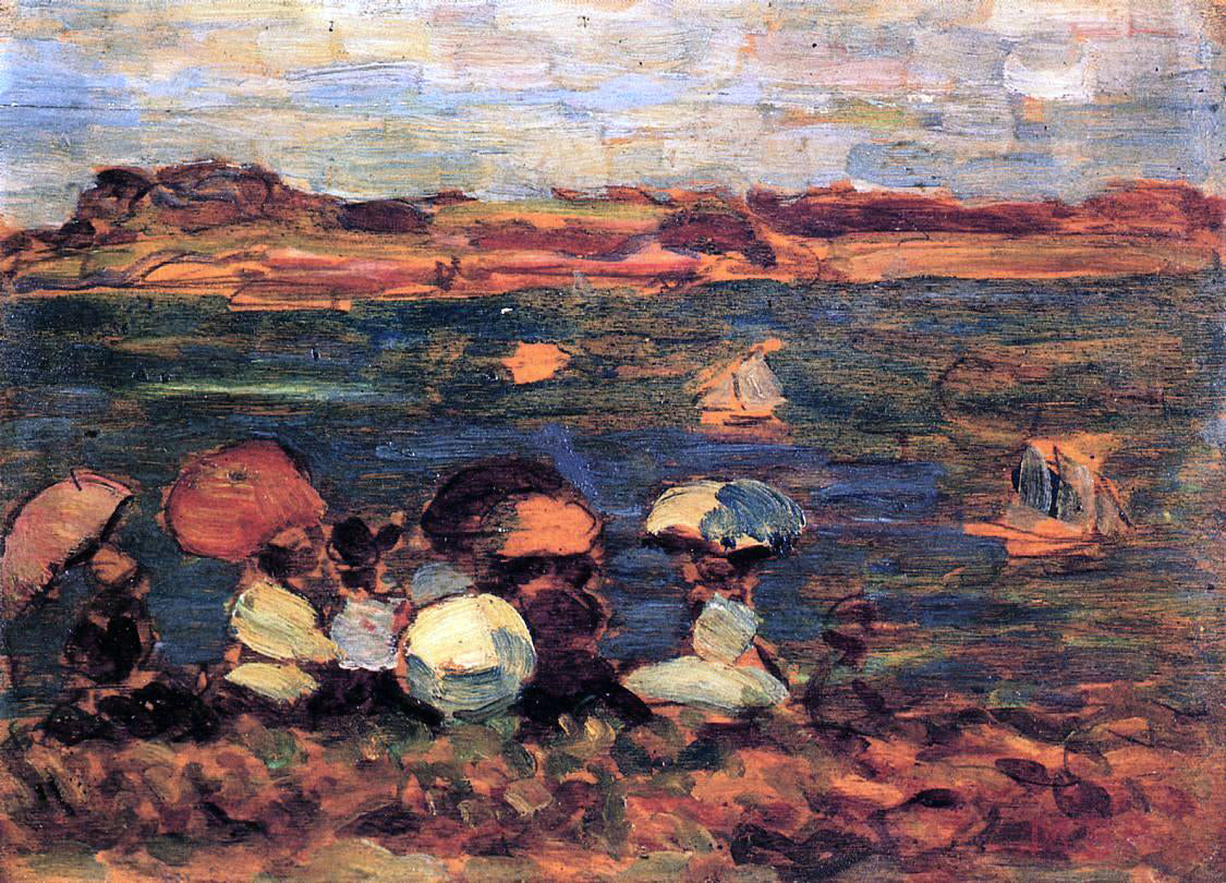 Maurice Prendergast Beach Scene, St. Malo - Hand Painted Oil Painting
