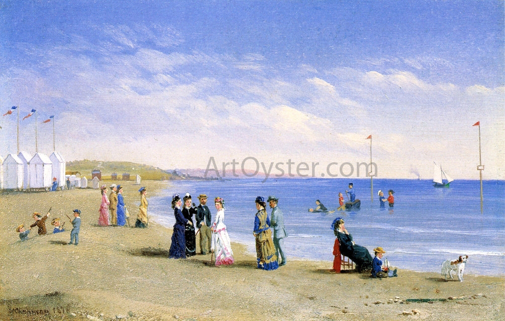  Conrad Wise Chapman Beach Scene, Trouville-sur-Mer - Hand Painted Oil Painting