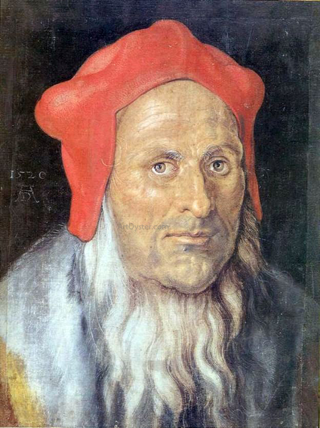 Albrecht Durer Bearded Man in a Red Cap - Hand Painted Oil Painting