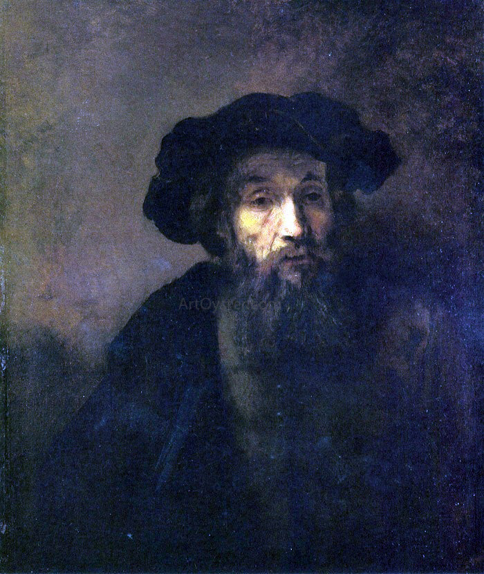 Rembrandt Van Rijn Bearded Man with a Beret - Hand Painted Oil Painting