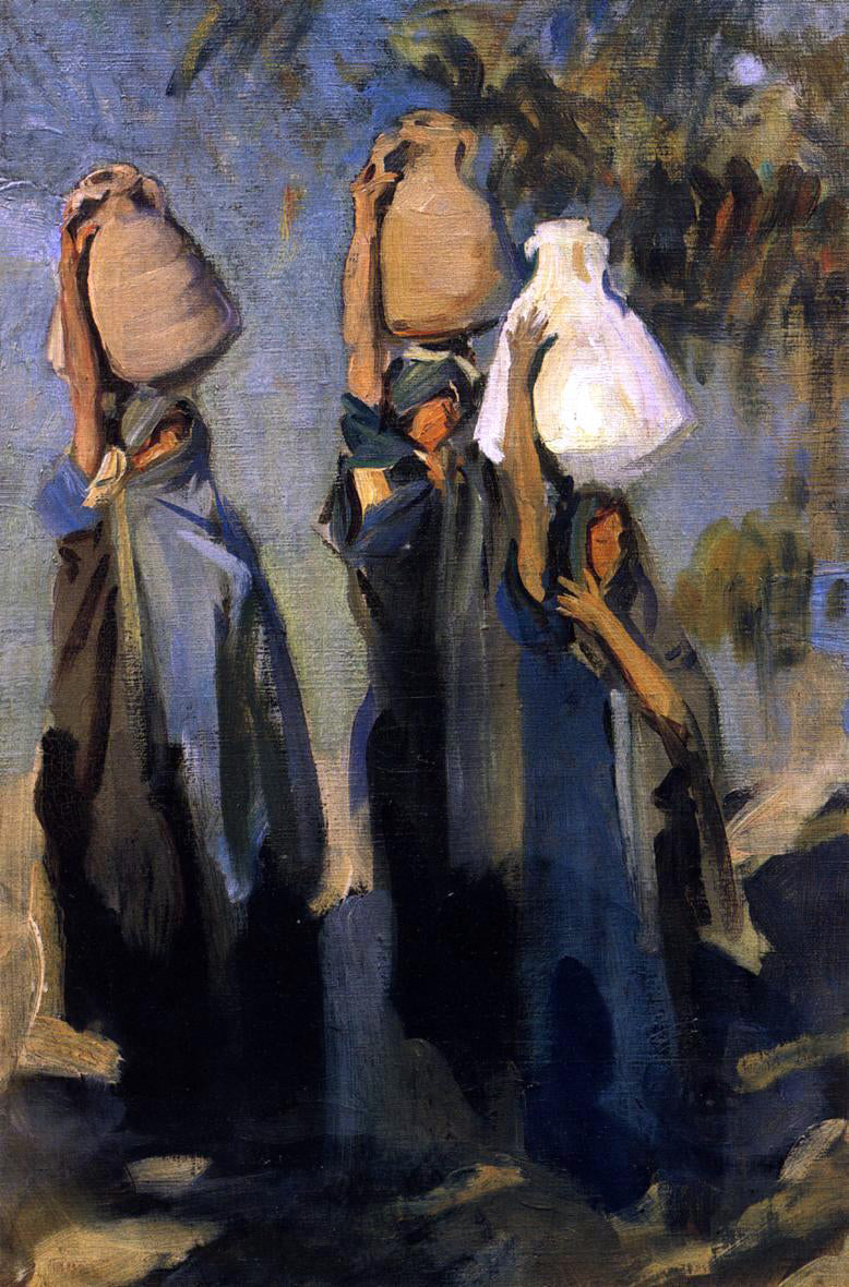 John Singer Sargent Bedouin Women Carrying Water Jars - Hand Painted Oil Painting