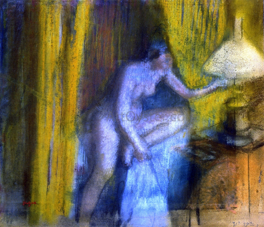  Edgar Degas Bedtime (also known as Woman Extinguishing Her Lamp) - Hand Painted Oil Painting
