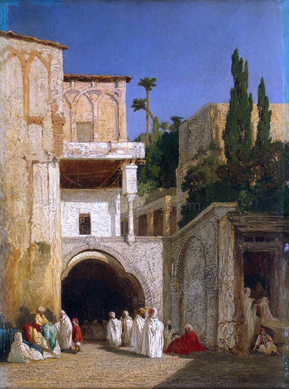 Alexandre Gabriel Decamps Before a Mosque - Hand Painted Oil Painting