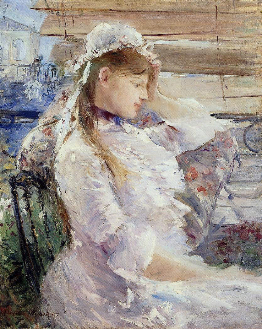 Berthe Morisot Behind the Blinds - Hand Painted Oil Painting