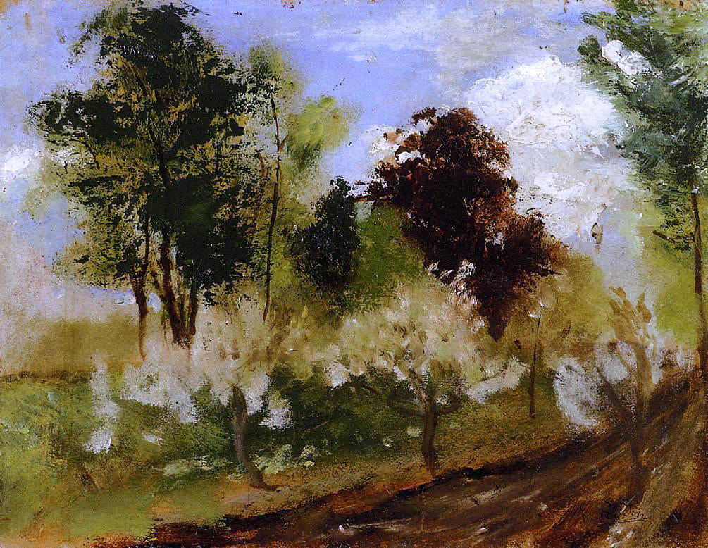 Auguste Rodin Belgian Landscape - Hand Painted Oil Painting
