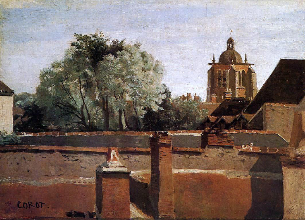 Jean-Baptiste-Camille Corot Bell Tower of the Church of Saint-Paterne at Orleans - Hand Painted Oil Painting