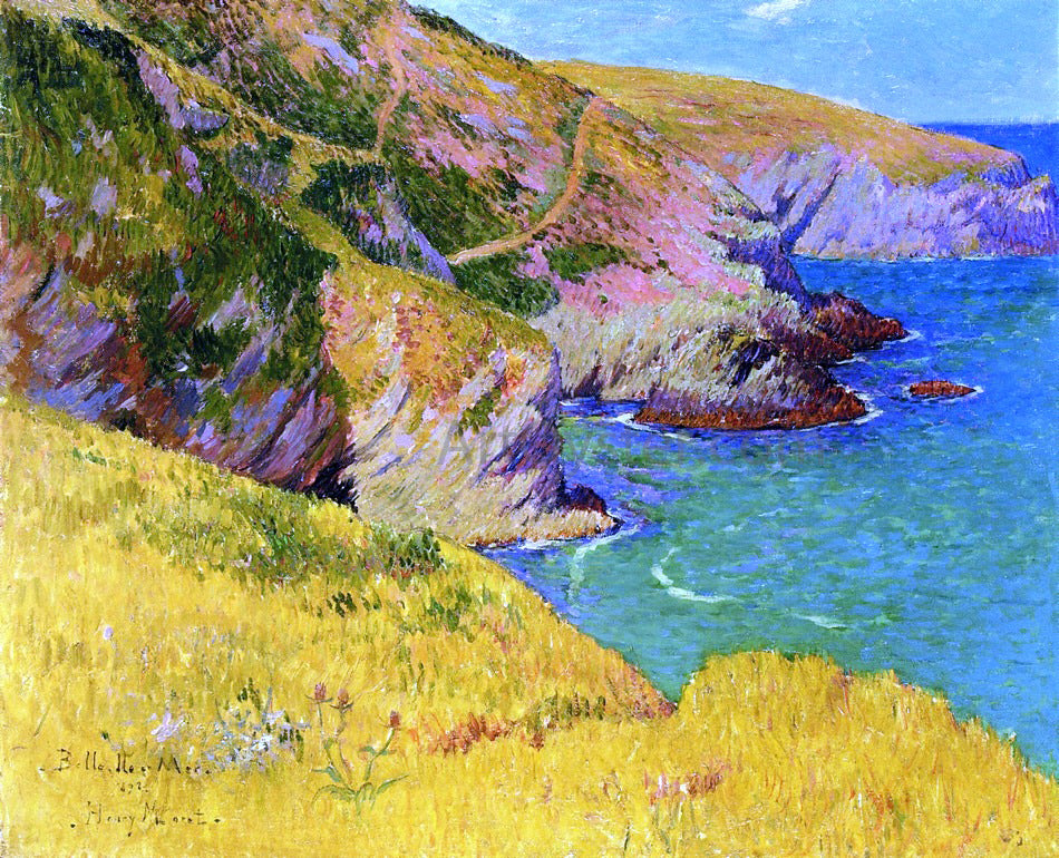 Henri Moret Belle-ile-en-Mer, Cliffs - Hand Painted Oil Painting