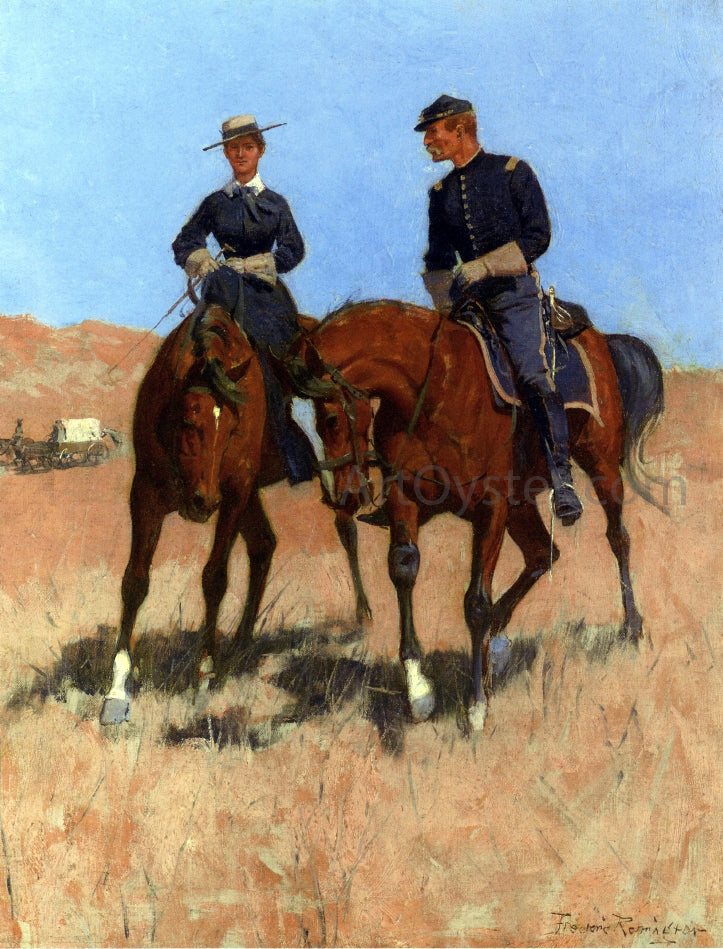 Frederic Remington Belle McKeever and Lt. Edgar Wheelock - Hand Painted Oil Painting