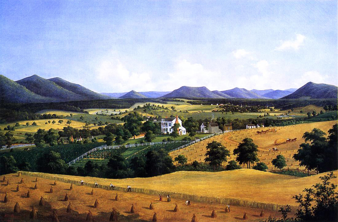 Edward Beyer Bellevue, The Lewis Homestead, Salem, Virginia - Hand Painted Oil Painting