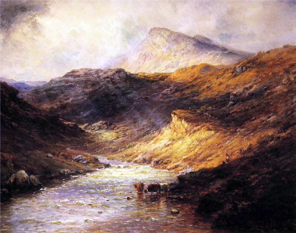 Senior. Alfred De Breanski Ben Ledi from the Pass of Leny - Hand Painted Oil Painting