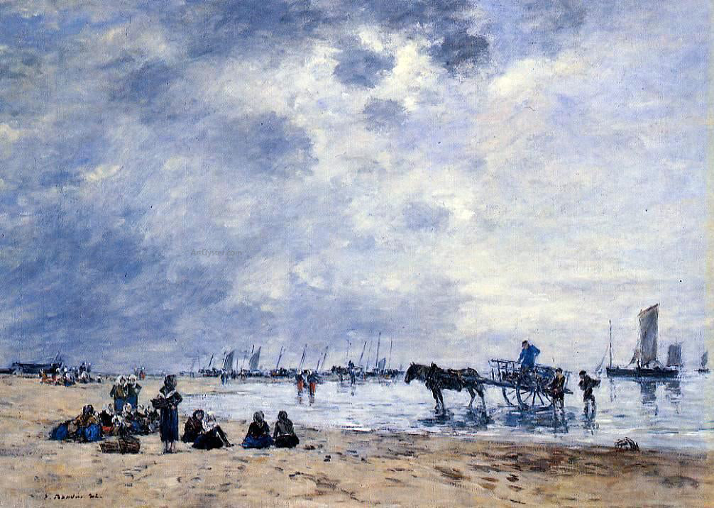 Eugene-Louis Boudin Berck, the Arrival of the Fishing Boats - Hand Painted Oil Painting