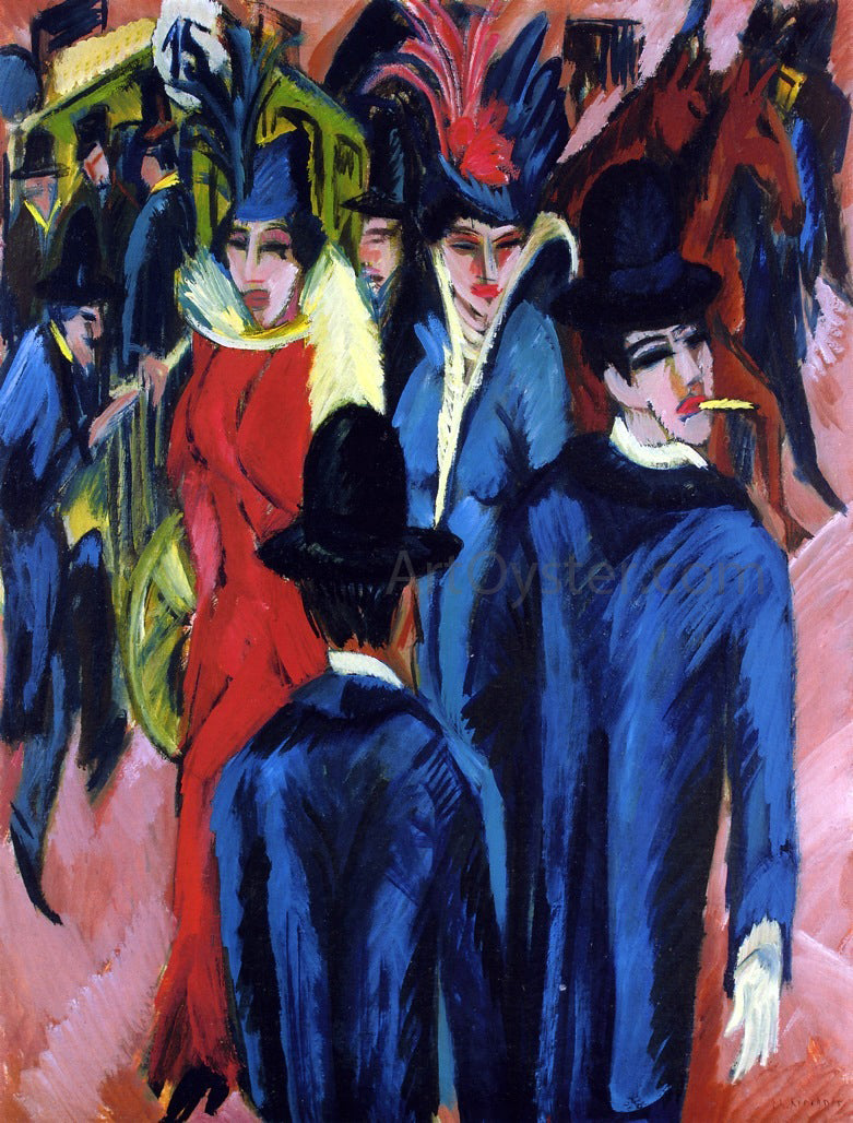 Ernst Ludwig Kirchner Berlin Street Scene - Hand Painted Oil Painting