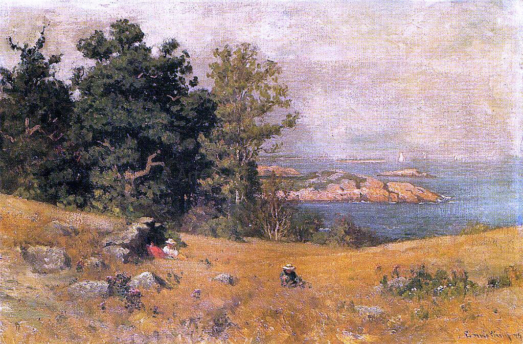John Joseph Enneking Berrying at the Seashore - Hand Painted Oil Painting