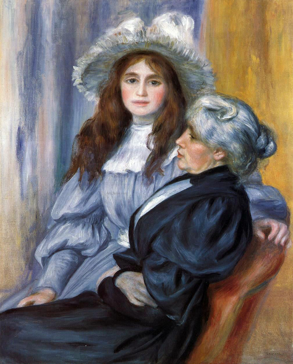  Pierre Auguste Renoir Berthe Morisot and Her Daughter Julie Manet - Hand Painted Oil Painting