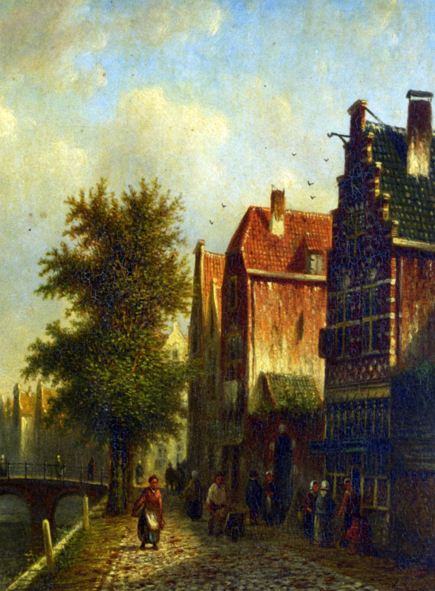 Johannes Franciscus Spohler Beside The Canal - Hand Painted Oil Painting