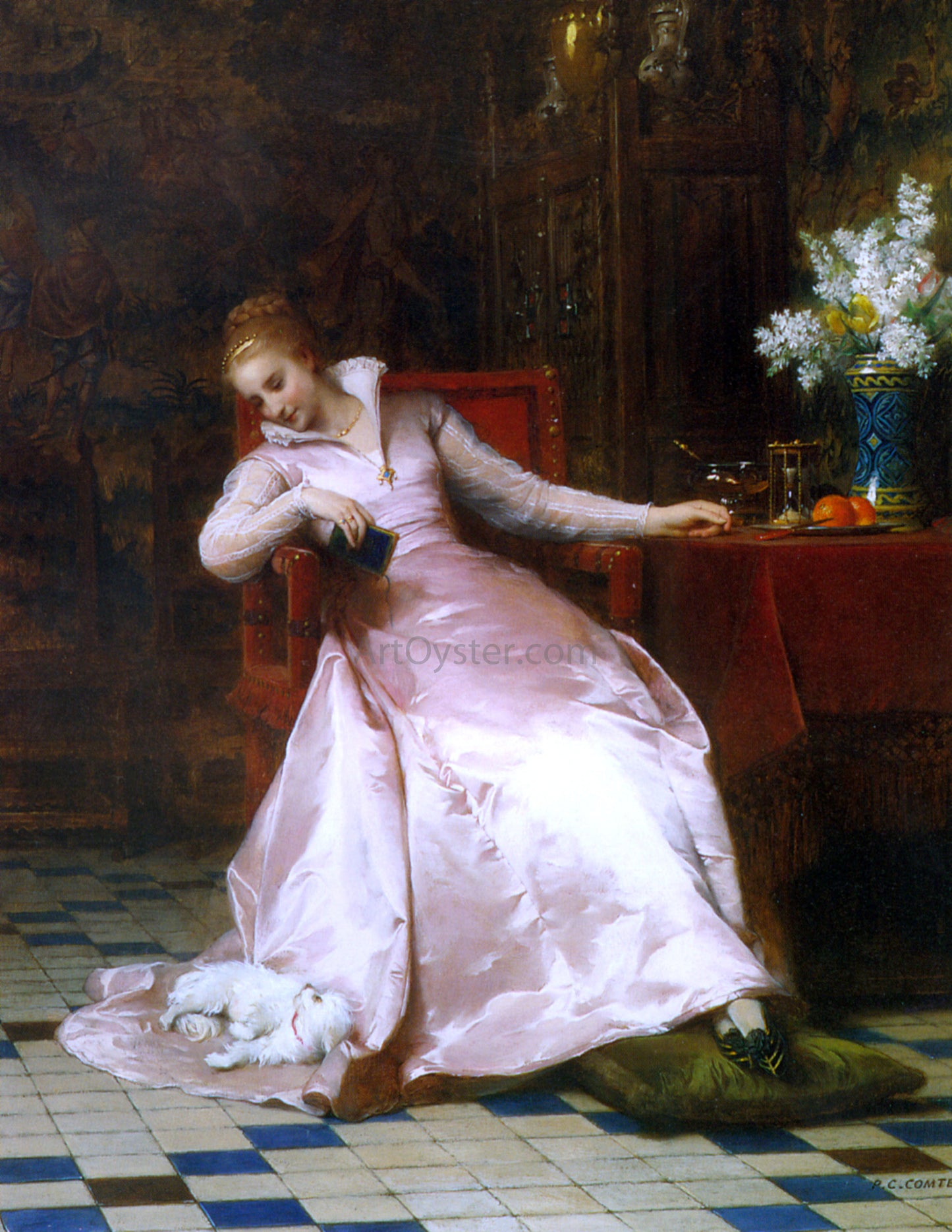 Pierre Charles Comte Best of Friends - Hand Painted Oil Painting