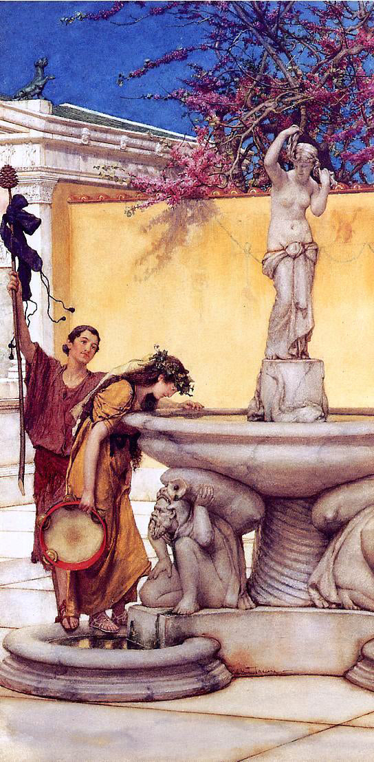 Sir Lawrence Alma-Tadema Between Venus and Bacchus - Hand Painted Oil Painting