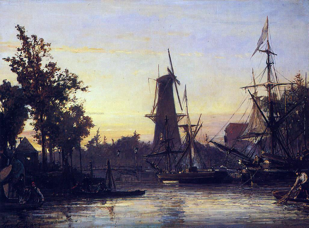 Johan Barthold Jongkind Binneshaven, Rotterdam - Hand Painted Oil Painting