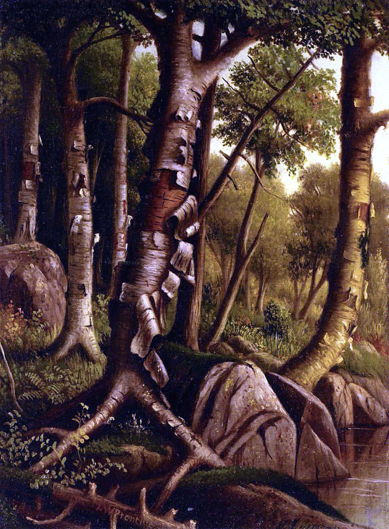 Levi Wells Prentice Birch Trees - Hand Painted Oil Painting