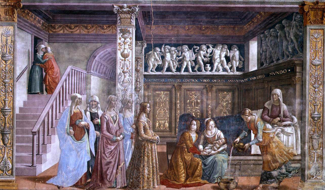 Domenico Ghirlandaio Birth of Mary - Hand Painted Oil Painting