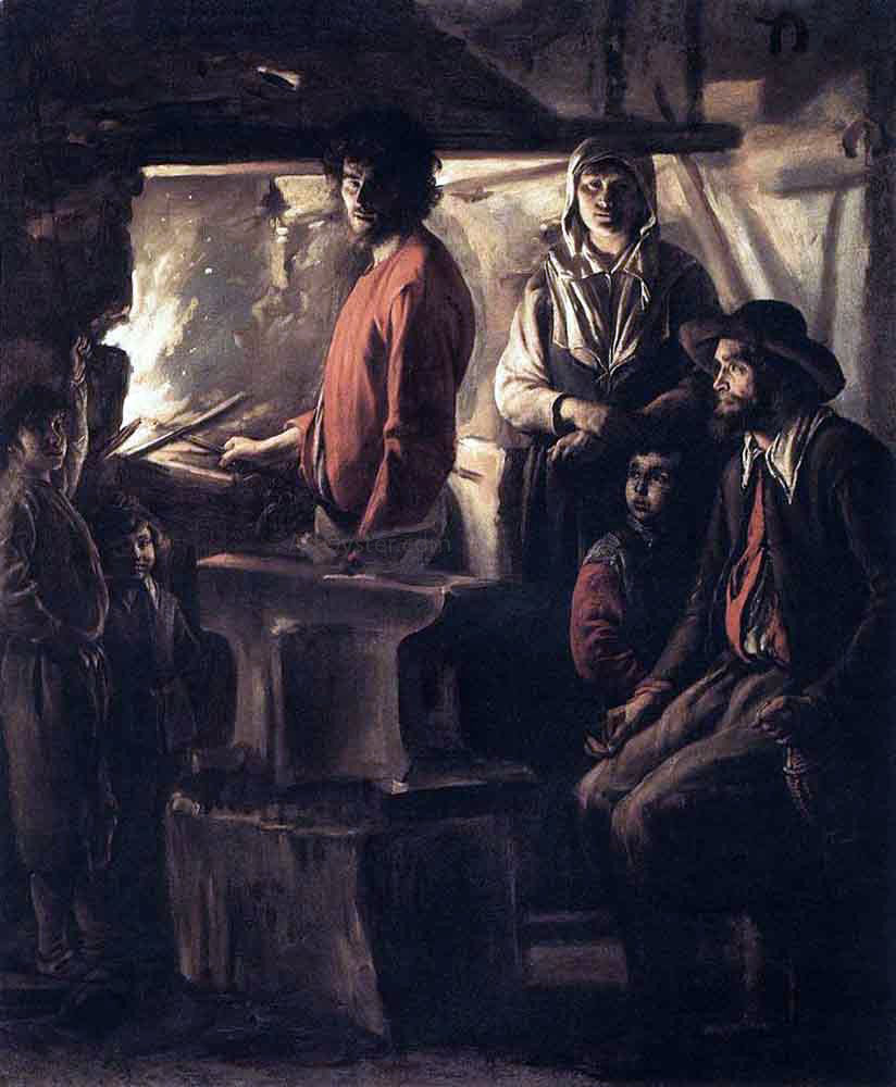  Louis Le Nain Blacksmith at His Forge - Hand Painted Oil Painting