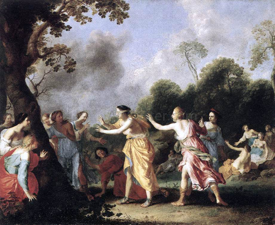Dirck Van der Lisse Blind Man's Buff - Hand Painted Oil Painting