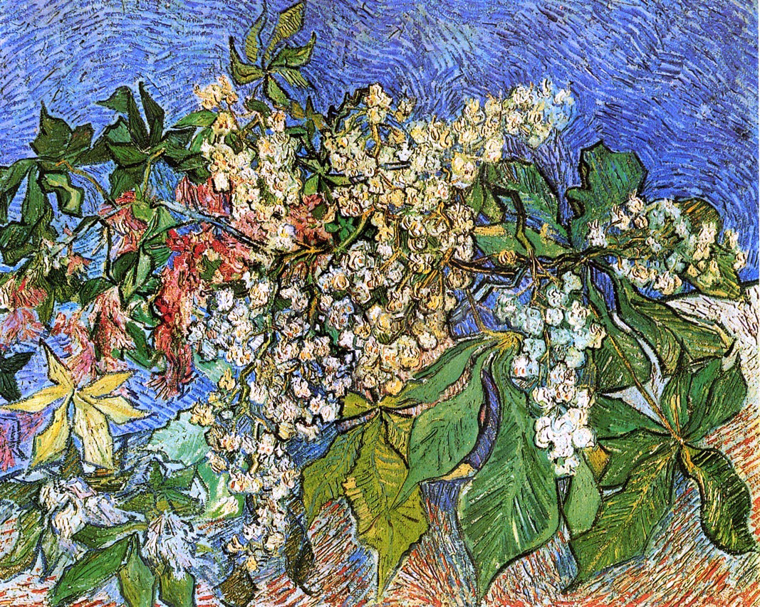 Vincent Van Gogh Blossoming Chestnut Branches - Hand Painted Oil Painting