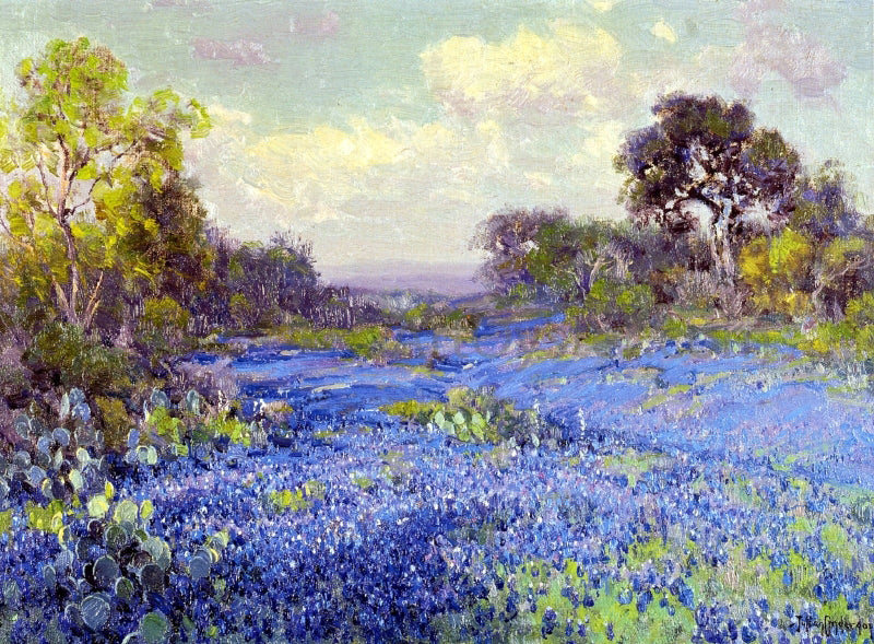 Julian Onderdonk Blue Bonnets at Late Afternoon - Hand Painted Oil Painting