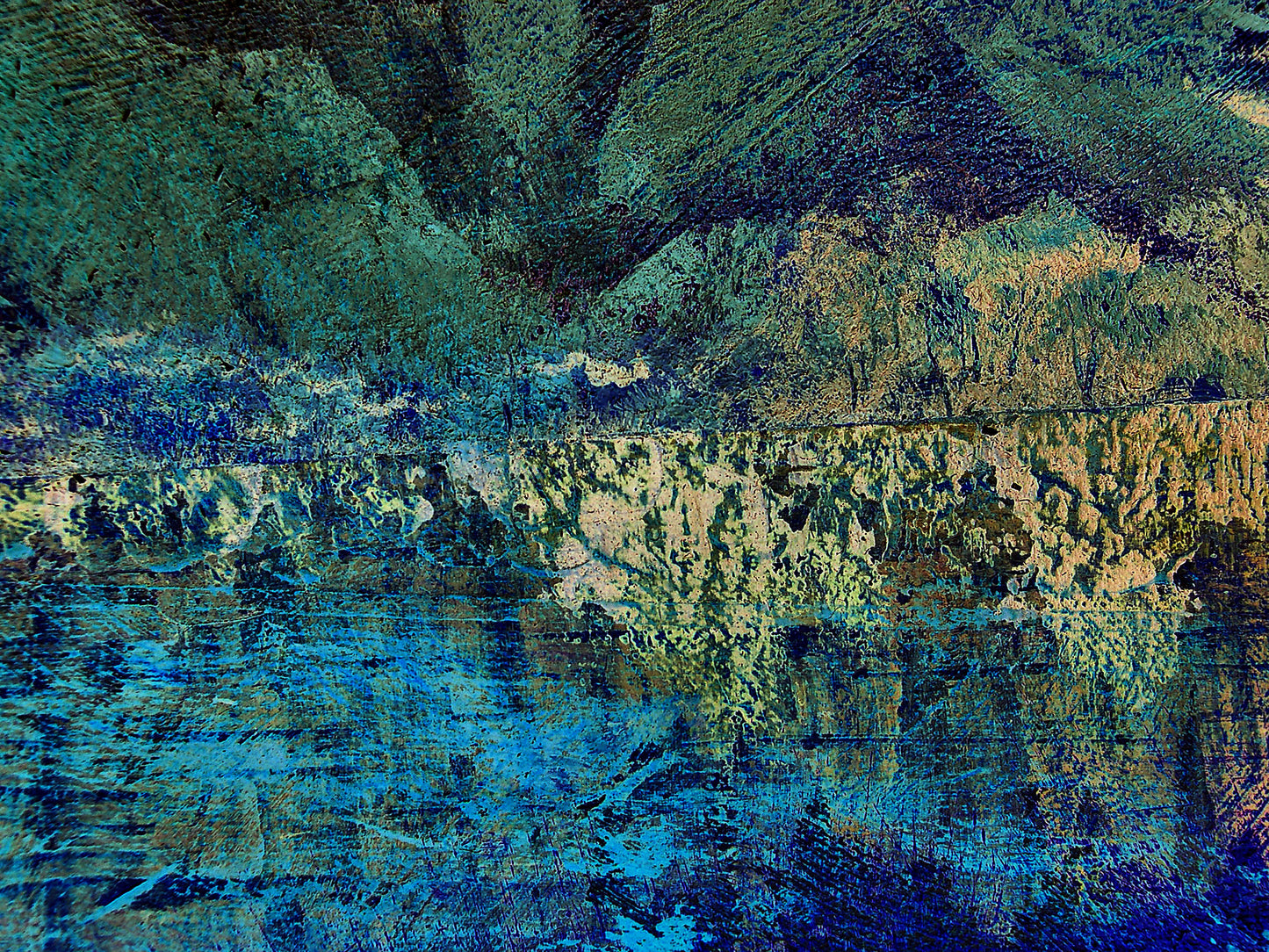 Our Original Collection Blue Cliff Abstract II - Hand Painted Oil Painting