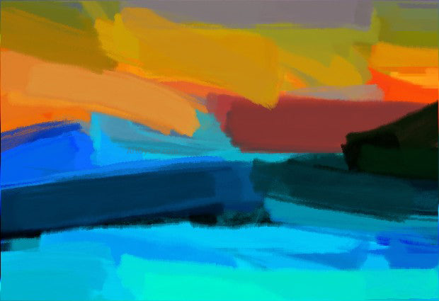 Our Original Collection Blue Gold and Then Some - Hand Painted Oil Painting