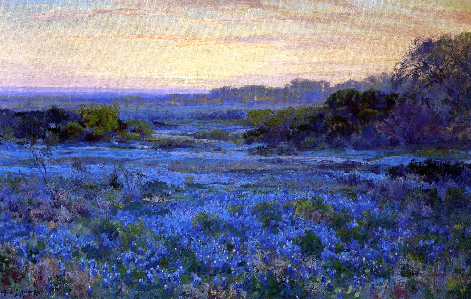 Julian Onderdonk Bluebonnet Scene with a Girl - Hand Painted Oil Painting