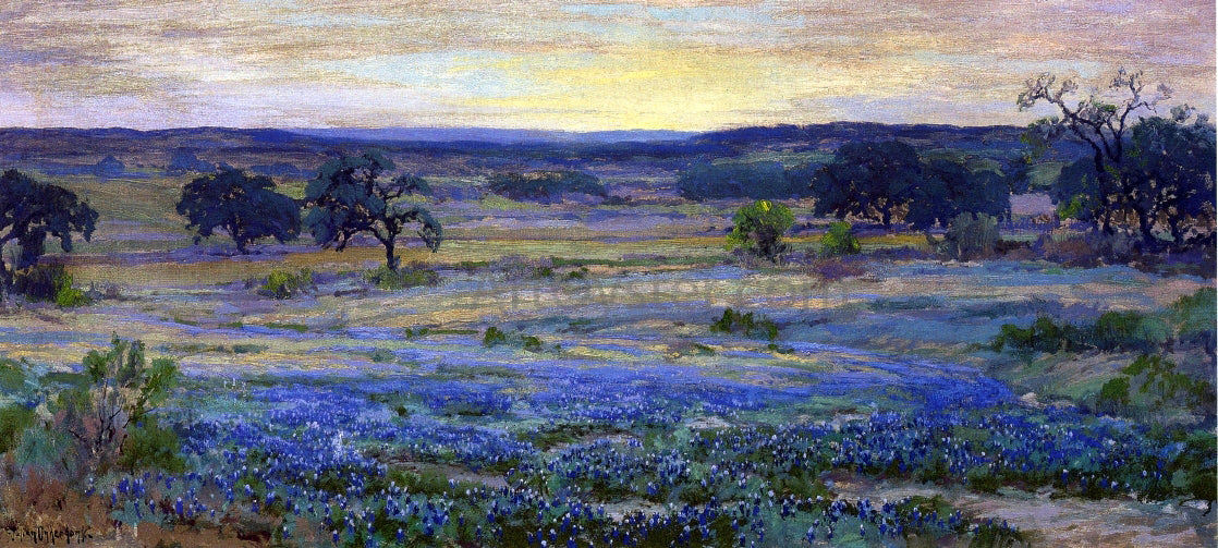 Julian Onderdonk Bluebonnets at Dusk - Hand Painted Oil Painting