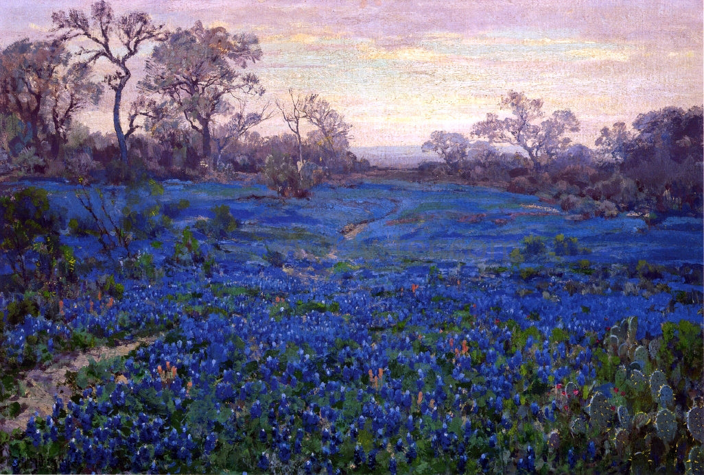 Julian Onderdonk Bluebonnets at Twilight, near San Antonio - Hand Painted Oil Painting