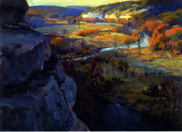Julian Onderdonk Bluffs on the Guadalupe River, 17 Miles Above Kerryville Texas - Hand Painted Oil Painting