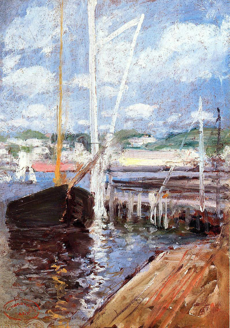 John Twachtman Boat Landing - Hand Painted Oil Painting