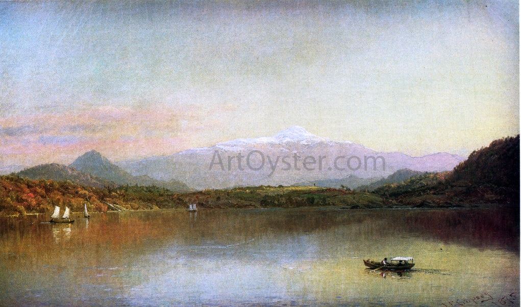  Jasper Francis Cropsey Boaters on a Lake - Hand Painted Oil Painting