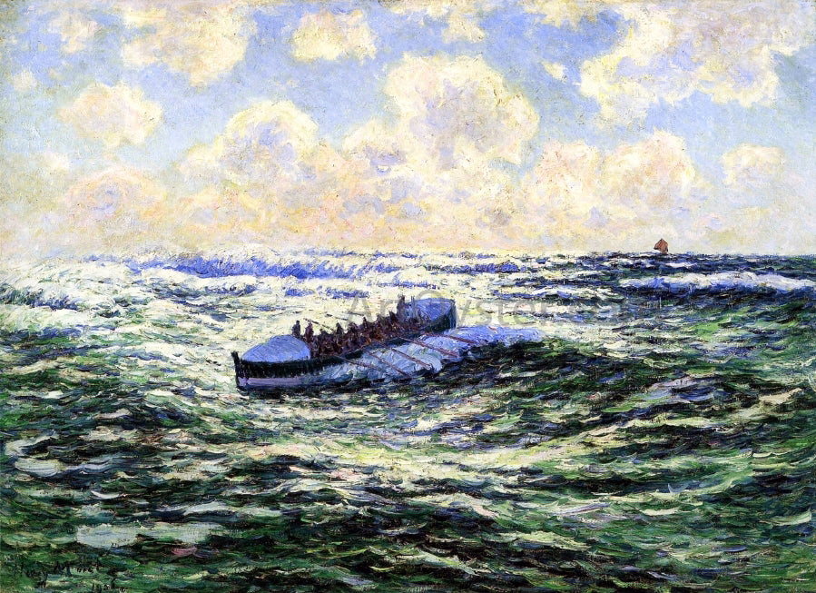 Henri Moret Boatful of Fishermen - Hand Painted Oil Painting