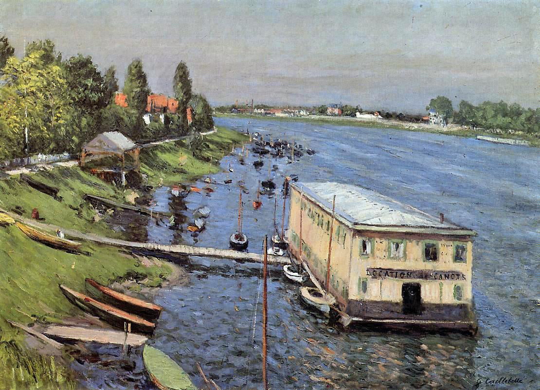 Gustave Caillebotte A Boathouse in Argenteuil - Hand Painted Oil Painting
