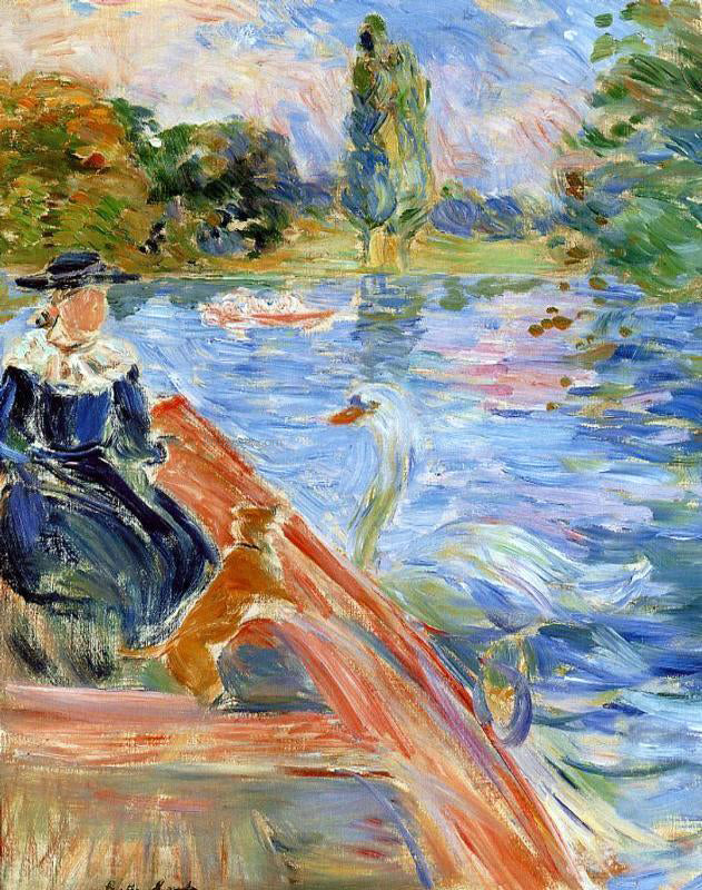  Berthe Morisot Boating on the Lake - Hand Painted Oil Painting