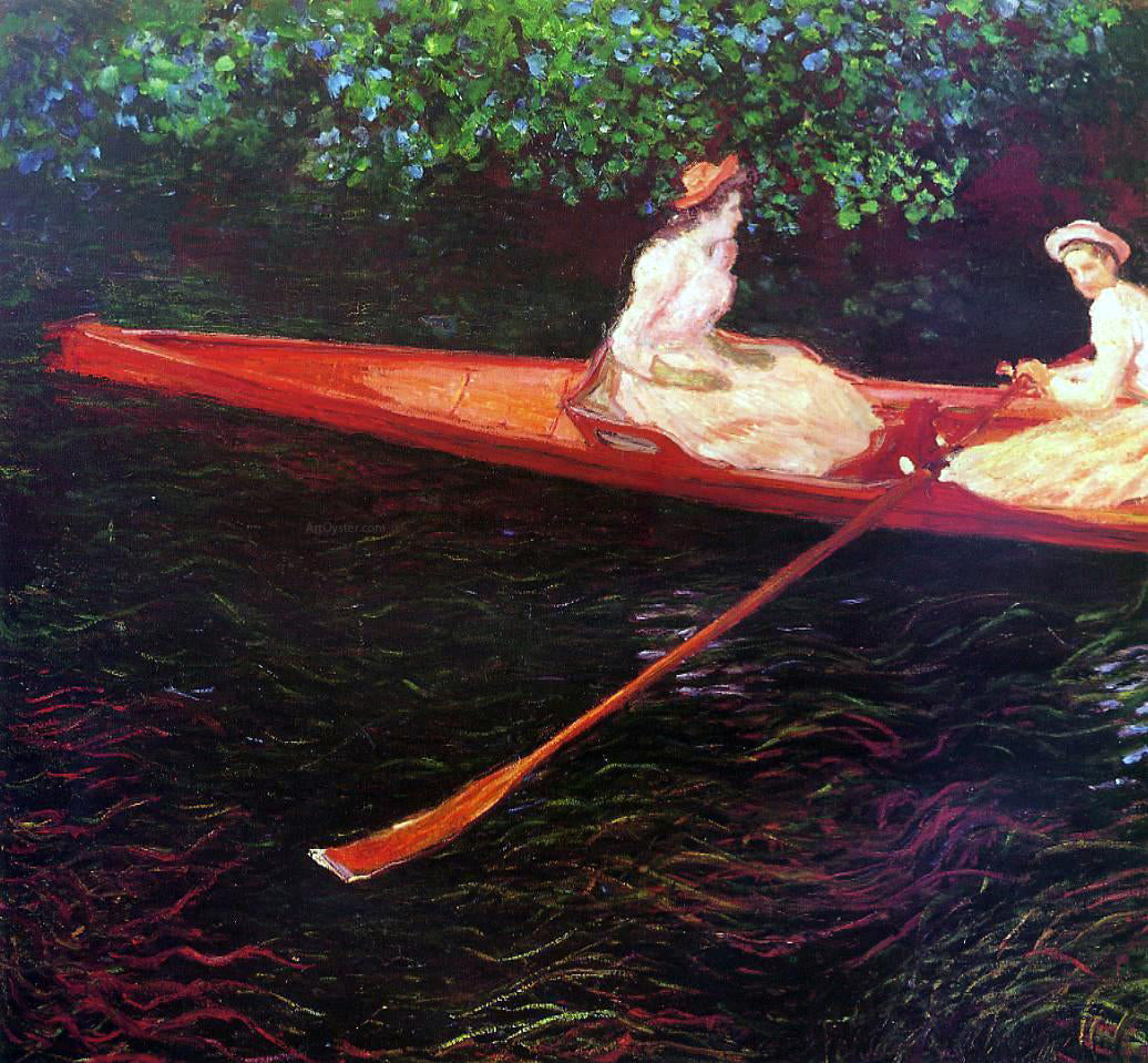 Claude Oscar Monet Boating on the River Epte - Hand Painted Oil Painting