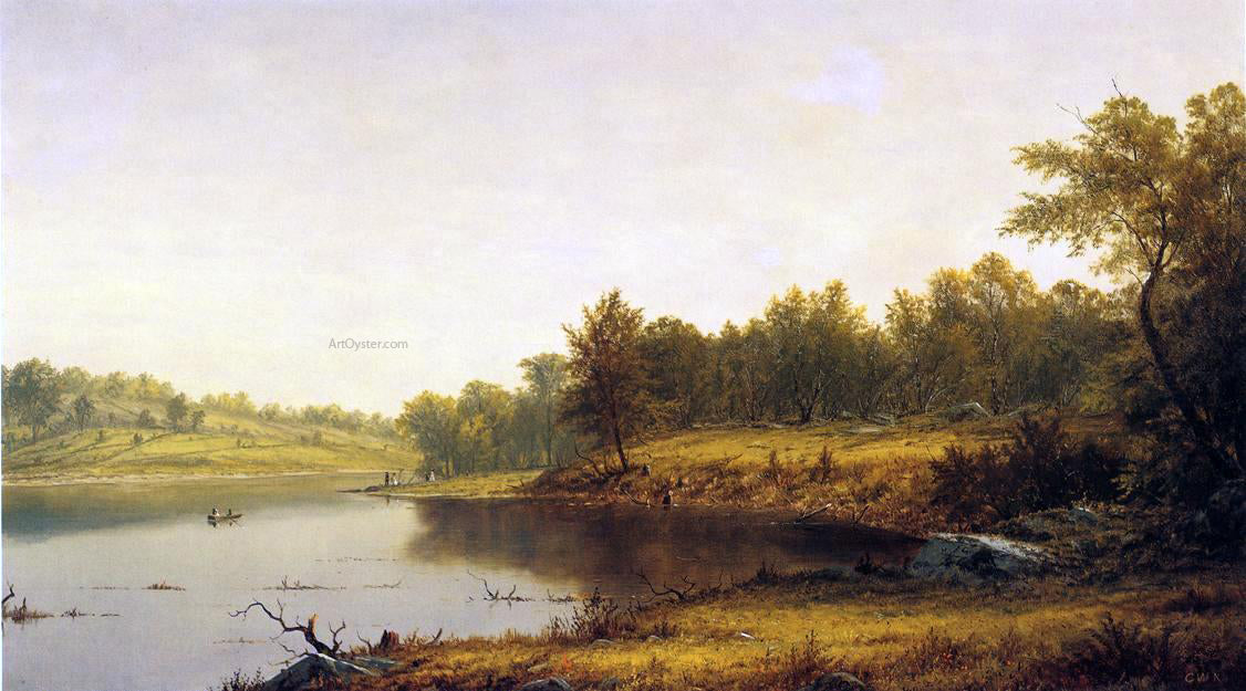 Charles W Knapp Boating on the Wissahickon - Hand Painted Oil Painting
