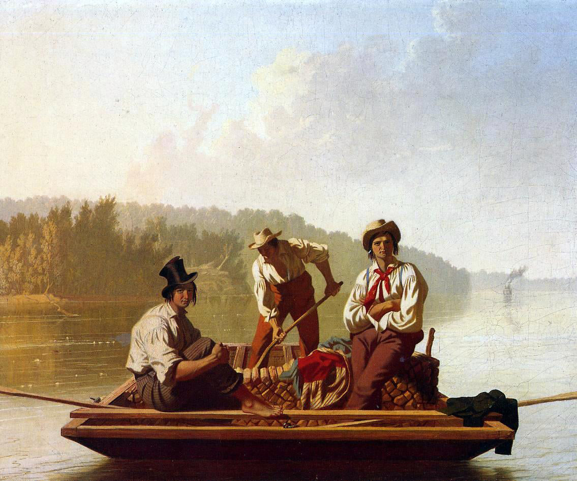 George Caleb Bingham Boatmen on the Missouri - Hand Painted Oil Painting