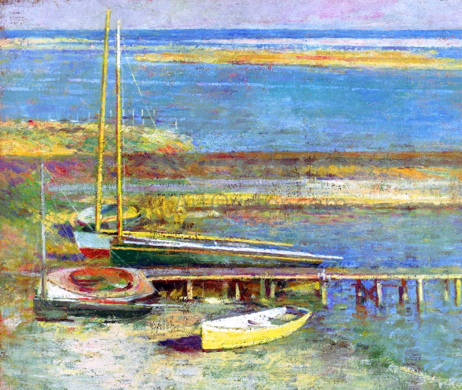 Theodore Robinson Boats at a Landing - Hand Painted Oil Painting