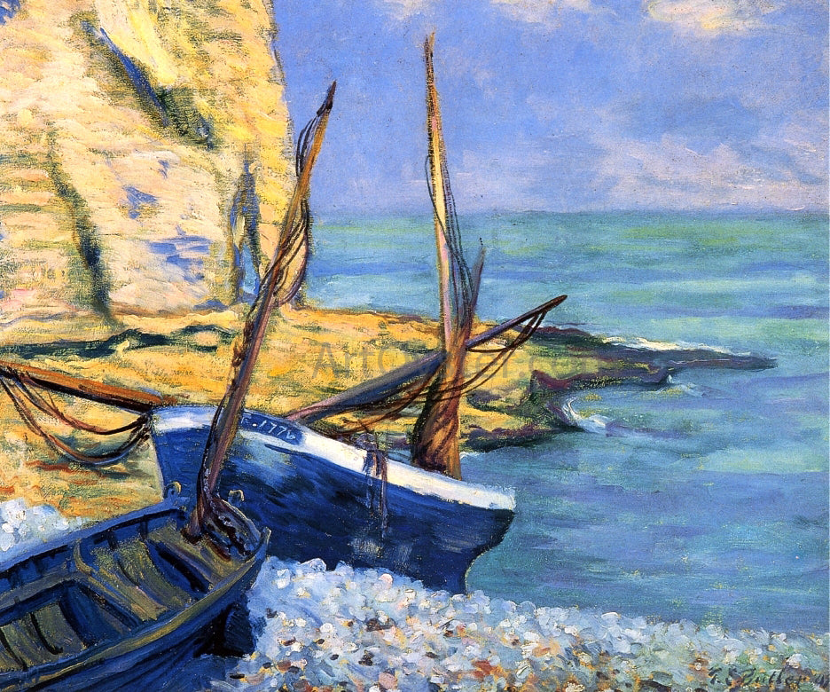 Theodore Earl Butler Boats at Etretat (also known as Bateaux a Etretat) - Hand Painted Oil Painting